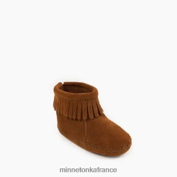 bottillon à rabat arrière enfants Minnetonka brun 6N6FP490 chaussure