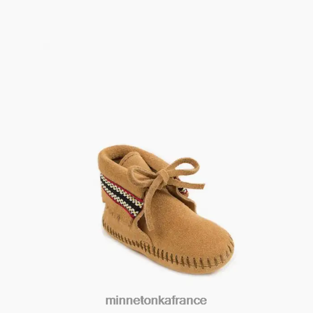 bottillon tressé enfants Minnetonka bronzer 6N6FP485 chaussure