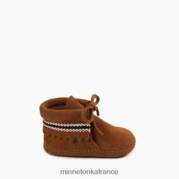 bottillon tressé enfants Minnetonka brun 6N6FP484 chaussure