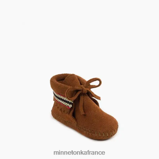 bottillon tressé enfants Minnetonka brun 6N6FP484 chaussure