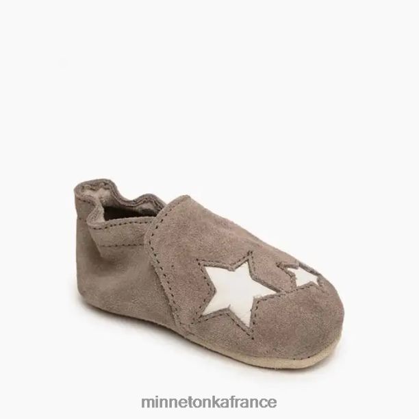 chausson étoile pour bébé enfants Minnetonka gris 6N6FP474 chaussure