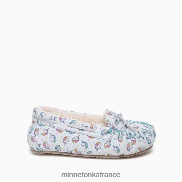 licorne moc enfants Minnetonka imprimé licorne bleue 6N6FP510 chaussure