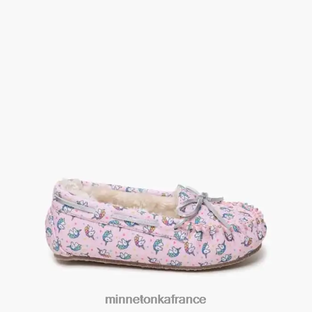 licorne moc enfants Minnetonka imprimé licorne rose 6N6FP511 chaussure