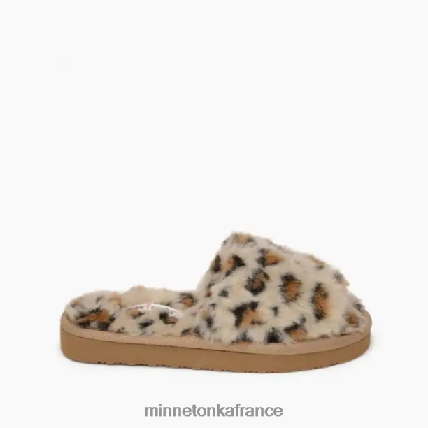 lyla enfants Minnetonka imprimé léopard crème 6N6FP505 chaussure