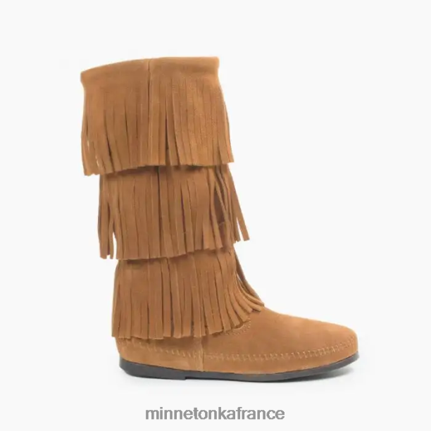 Botte à franges 3 épaisseurs femmes Minnetonka taupe 6N6FP4 chaussure