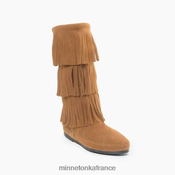 Botte à franges 3 épaisseurs femmes Minnetonka taupe 6N6FP4 chaussure