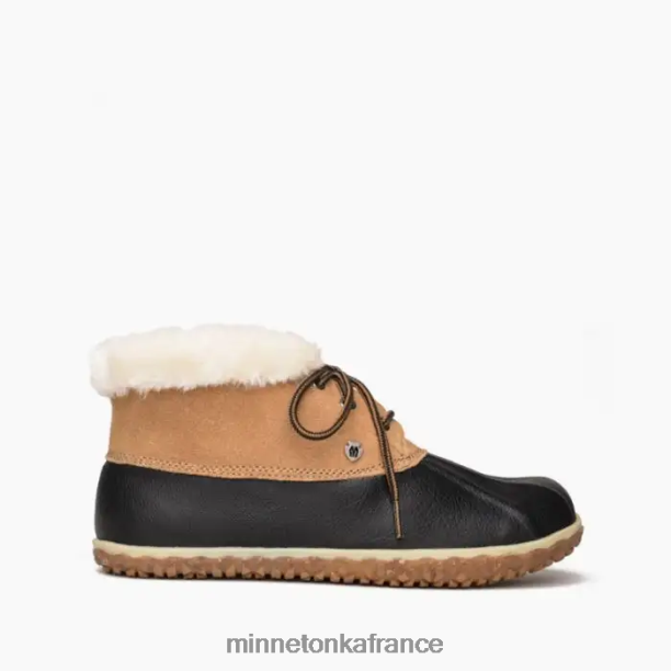 Téga femmes Minnetonka noir et beige 6N6FP51 chaussure