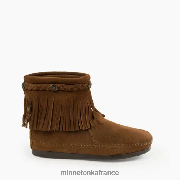 botte montante zippée à l'arrière femmes Minnetonka brun poussiéreux 6N6FP11 chaussure