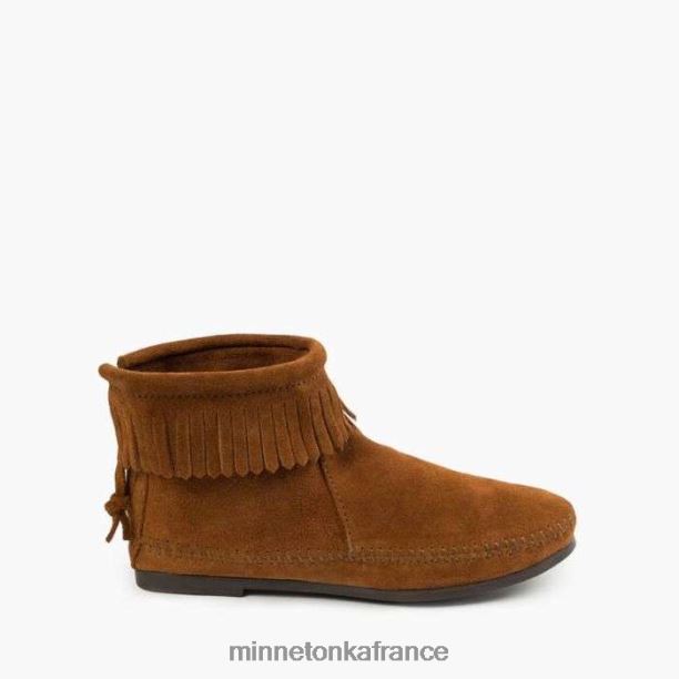 botte à semelle rigide et fermeture éclair à l'arrière femmes Minnetonka brun 6N6FP6 chaussure