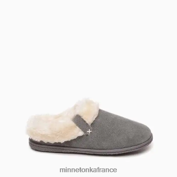 éraflure du col de camp femmes Minnetonka gris 6N6FP257 chaussure