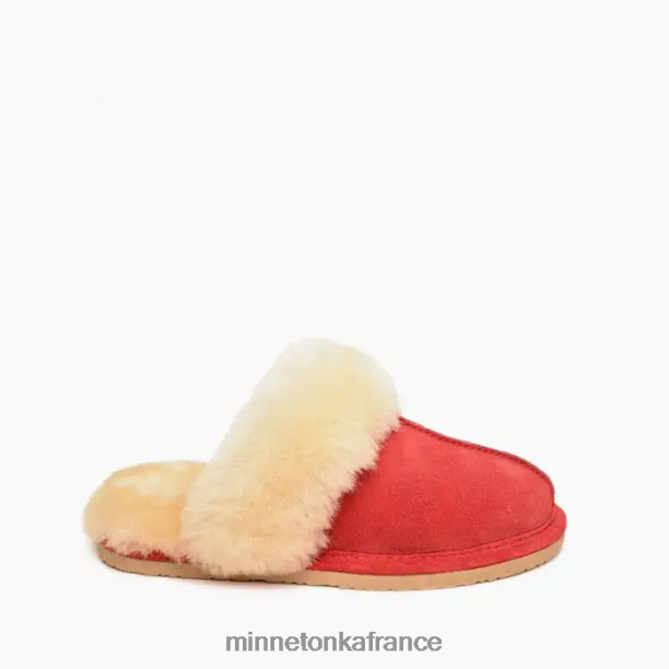 toboggan en peau de mouton femmes Minnetonka rouge 6N6FP238 chaussure