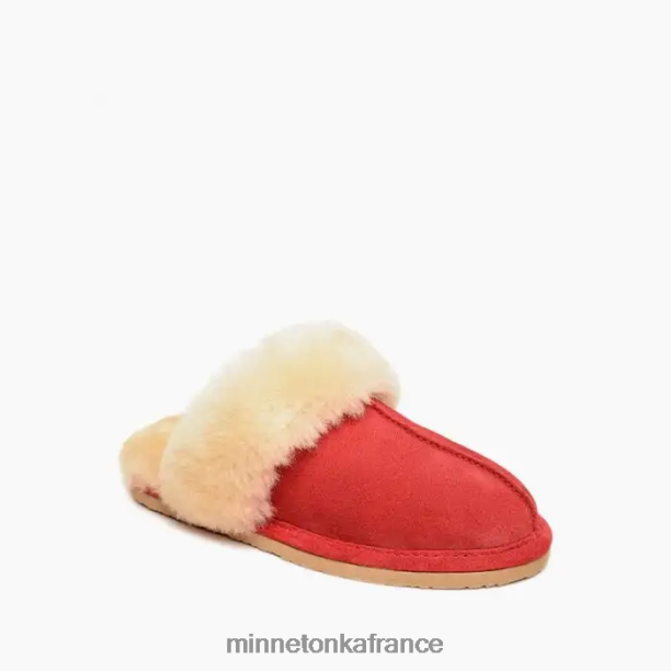 toboggan en peau de mouton femmes Minnetonka rouge 6N6FP238 chaussure