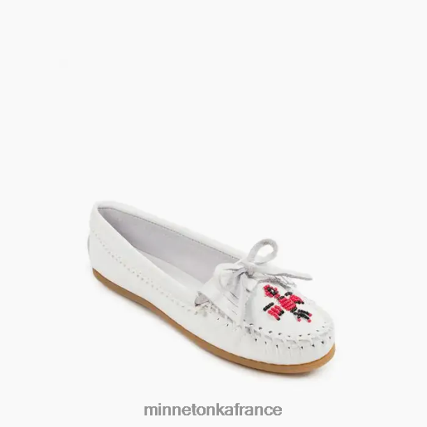 Moc Thunderbird femmes Minnetonka blanc 6N6FP90 chaussure