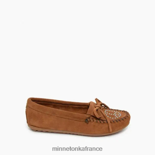 Moc de paix femmes Minnetonka brun 6N6FP124 chaussure