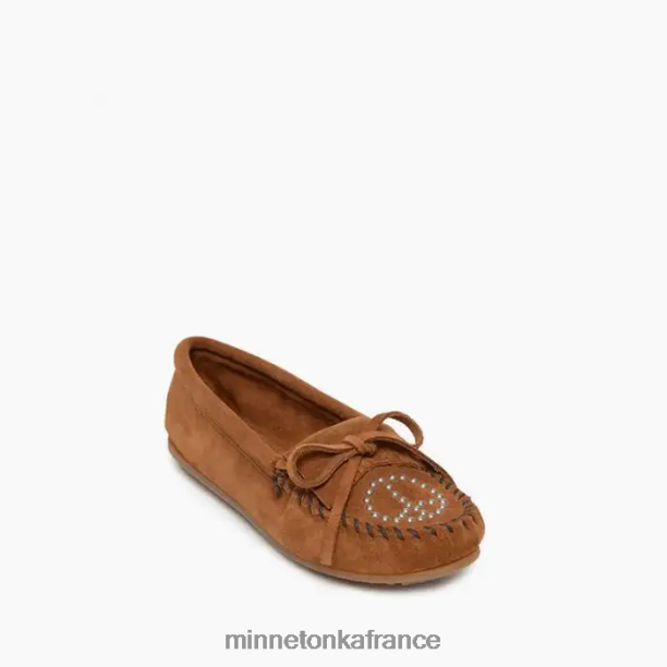Moc de paix femmes Minnetonka brun 6N6FP124 chaussure