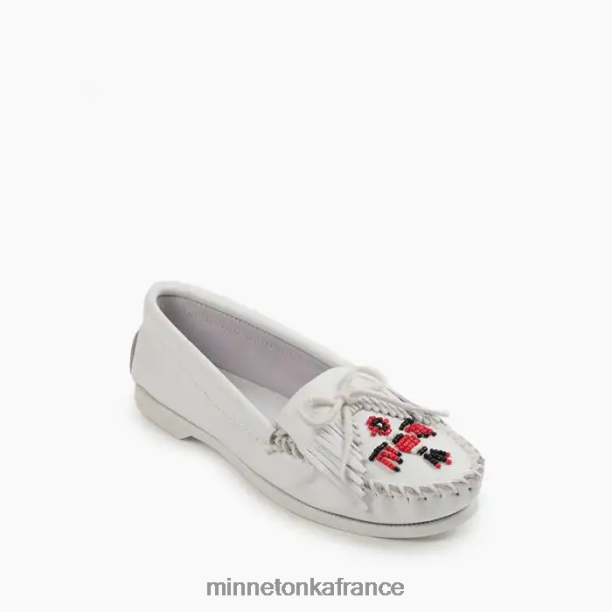 bateau Thunderbird femmes Minnetonka blanc 6N6FP103 chaussure