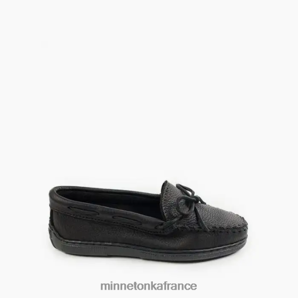 classique en peau d'orignal femmes Minnetonka noir 6N6FP107 chaussure