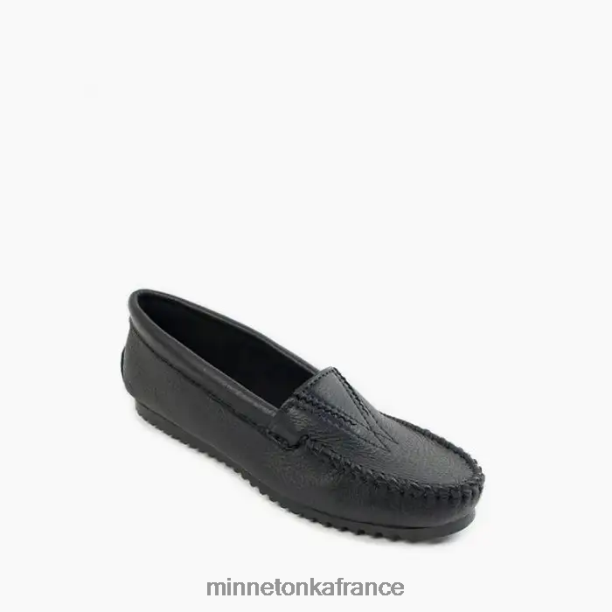 devant en peau de cerf femmes Minnetonka noir 6N6FP120 chaussure