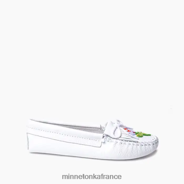 ziigwan waabigwan mocassins à semelle souple femmes Minnetonka blanc 6N6FP141 chaussure
