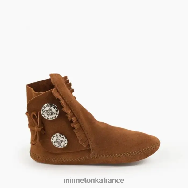 botte à semelle souple à deux boutons Hommes Minnetonka brun 6N6FP439 chaussure