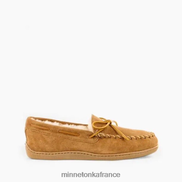 moc à semelle rigide en peau de mouton Hommes Minnetonka bronzage doré 6N6FP402 chaussure