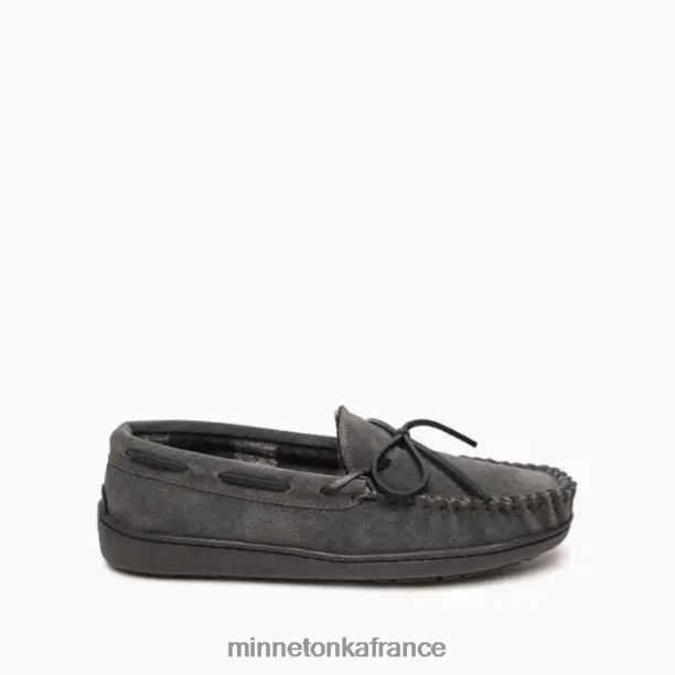 semelle rigide doublée à carreaux Hommes Minnetonka charbon 6N6FP430 chaussure