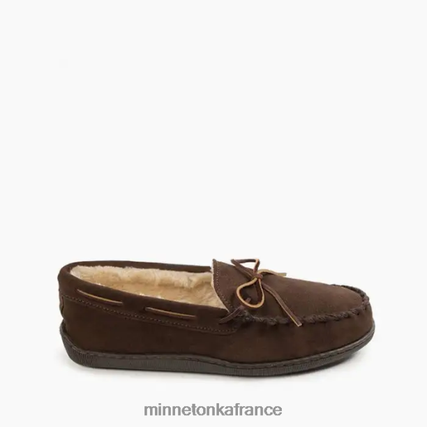 semelle rigide doublée de poils Hommes Minnetonka chocolat 6N6FP398 chaussure