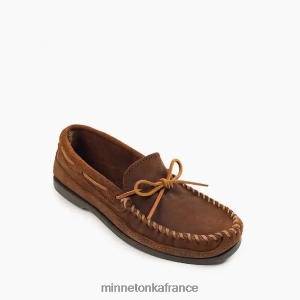 moc à semelle rigide essentiel Hommes Minnetonka collerette brune 6N6FP339 chaussure