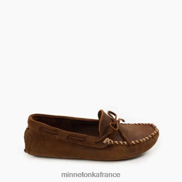 pilote classique Hommes Minnetonka collerette brune 6N6FP353 chaussure