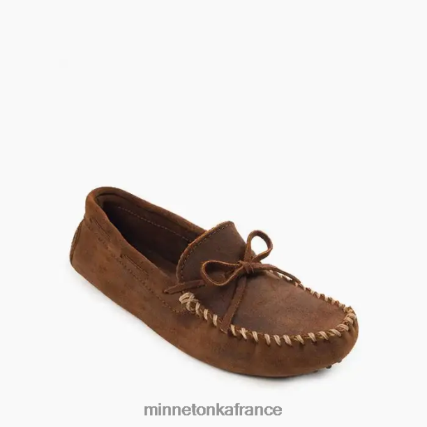pilote classique Hommes Minnetonka collerette brune 6N6FP353 chaussure