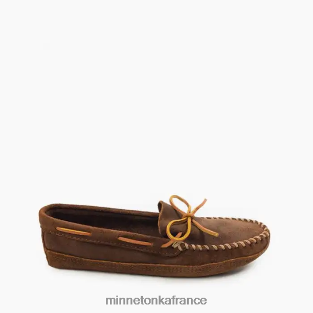 semelle souple à double fond Hommes Minnetonka collerette brune 6N6FP334 chaussure
